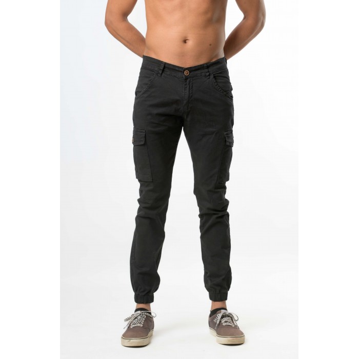 Παντελόνι Cargo Λάστιχο Profil 380 Black Cargo Pants