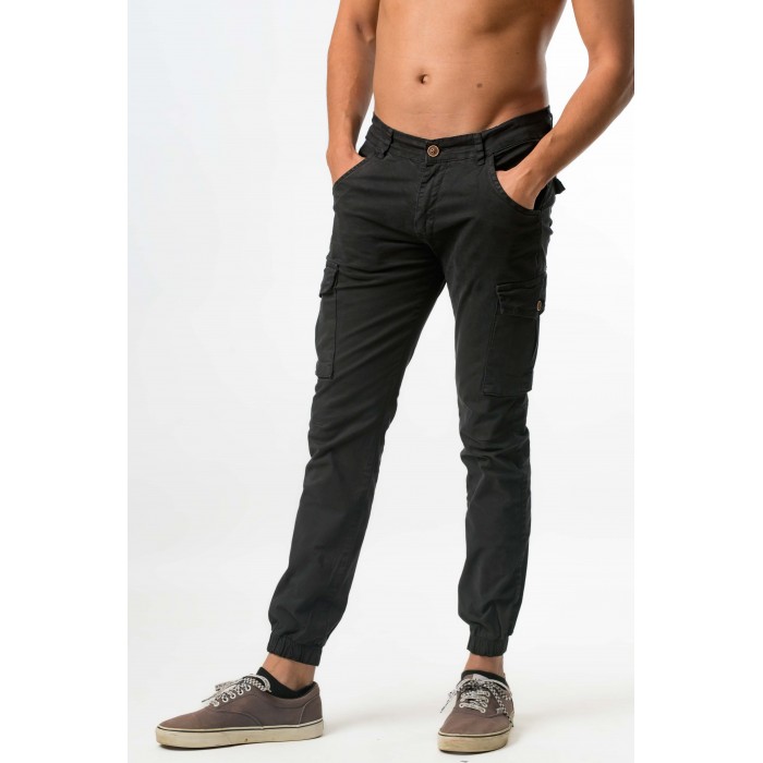 Παντελόνι Cargo Λάστιχο Profil 380 Black Cargo Pants