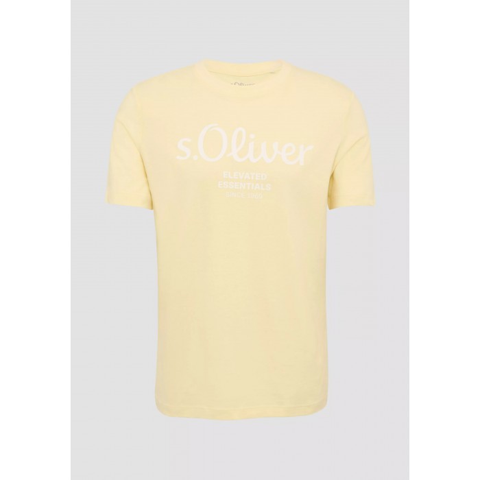 Μπλούζα Basic s.Oliver Logo 2139909 12D1 Vanilla T-Shirt