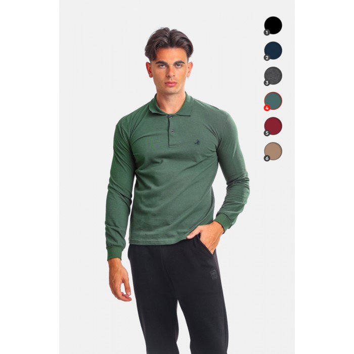 Πόλο Μακρυμάνικο Paco 2481834-04 Green Polo