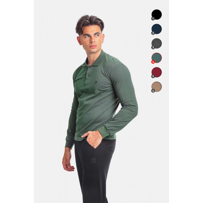 Πόλο Μακρυμάνικο Paco 2481834-04 Green Polo