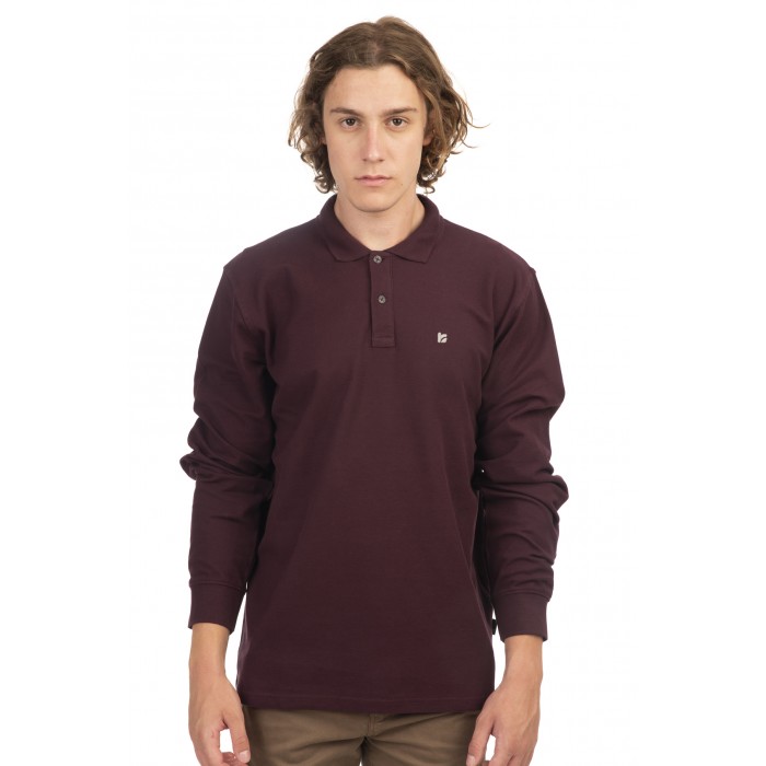 Πόλο Μακρυμάνικο Rebase 242-RPS-3000 Aubergine Polo