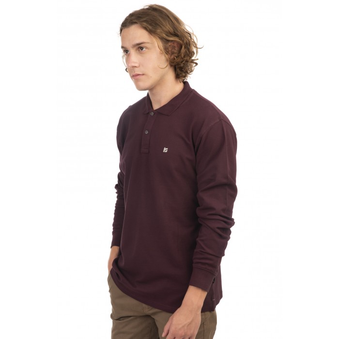 Πόλο Μακρυμάνικο Rebase 242-RPS-3000 Aubergine Polo