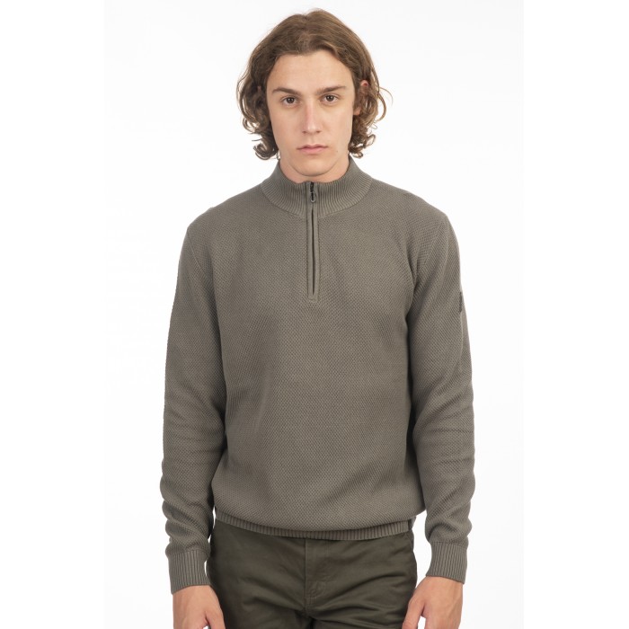 Πλεκτό Half Zip Rebase 242-RKNIT-8012 Agave Green Πλεκτά