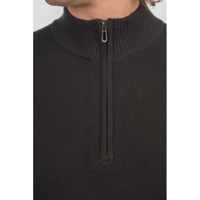 Πλεκτό Half Zip Rebase 242-RKNIT-8012 Black Πλεκτά