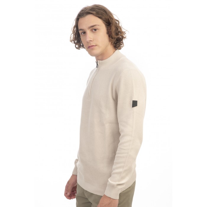 Πλεκτό Half Zip Rebase 242-RKNIT-8012 Ice Πλεκτά