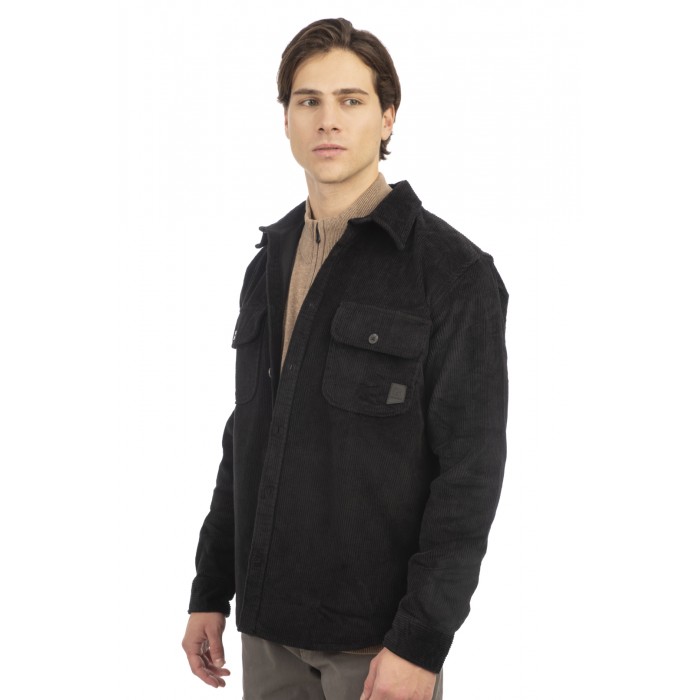 Πουκάμισο Κοτλέ Overshirt Rebase 242-RGS-5003 Black Ζακέτες